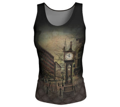 Steam Clock tank top in shades of cream and brown