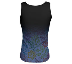 dark tank top ladies with Elizabeth Parker Hut at sunset