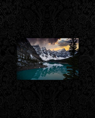 Moraine Lake and beautiful sky pillow cover 