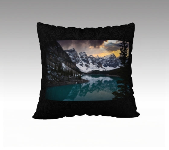 Moraine Lake and beautiful sky pillow cover 