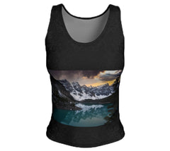 Moraine Lake on stylish black background womens underwear