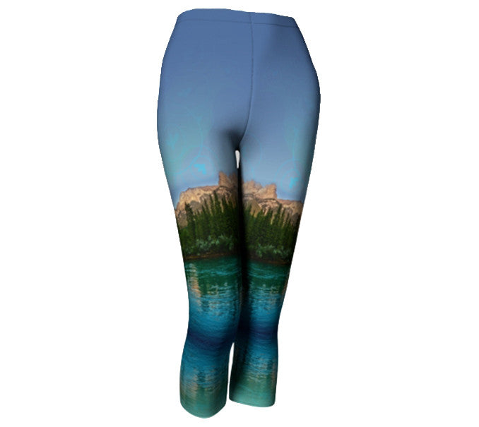 Bright Blue Capris with Mt Rundle over the Bow River 