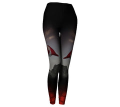 Red and Black Leggings with the Canadian Flag and Mt Rundle