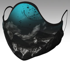Black & White Three Sisters Mask with teal accent at nose